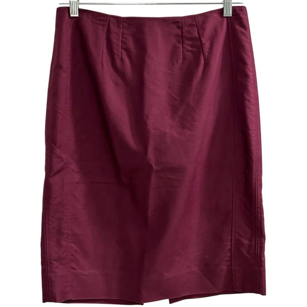 White House Black Market Women's Red Burgundy Pencil Skirt‎ Size 10 Knee Length
